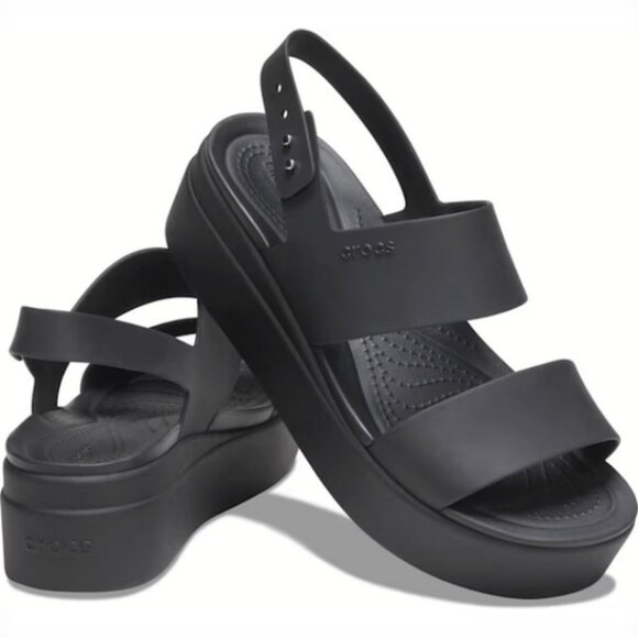 NEW Crocs Size 10 Women's Brooklyn Low Wedge - Black - Picture 2 of 6